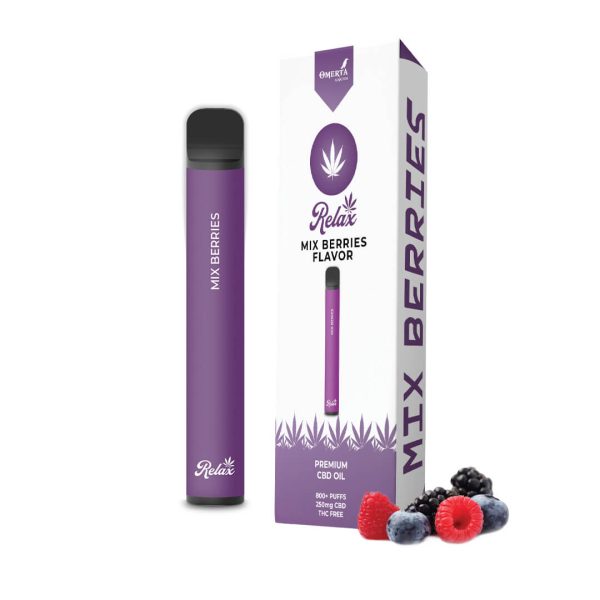 CBD disposable pen 250mg relax 800 puffs mix berries