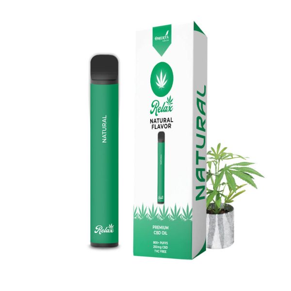 CBD disposable pen 250mg relax 800 puffs natural cannabis