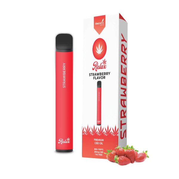 CBD disposable pen 250mg relax 800 puffs strawberry