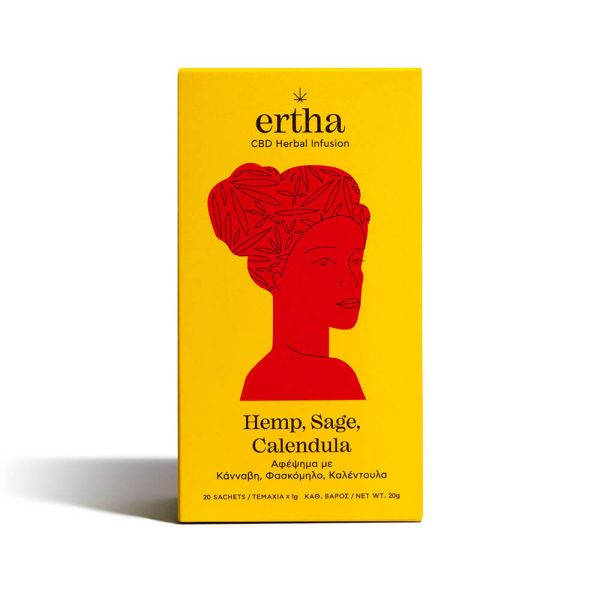 ertha cbd herbal infusion tsai hemp sage calendula