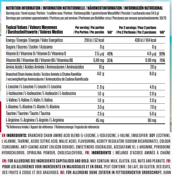 01 050 118 04 amino x 70 serv Green Apple facts 1