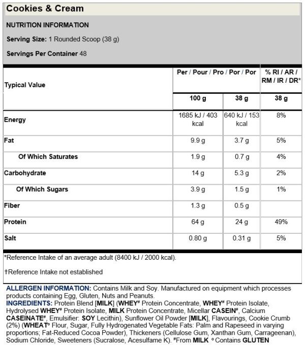 01 050 132 04 Syntha 6 edge cookies Cream facts