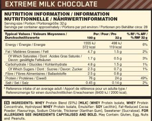 01 067 022 GSW 900g Extreme Milk Chocolate 893g facts 1