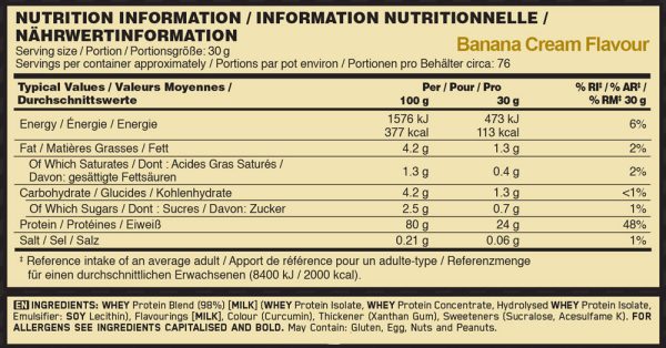 01 067 023 10 100 Whey Gold Standard 2273g Banana facts