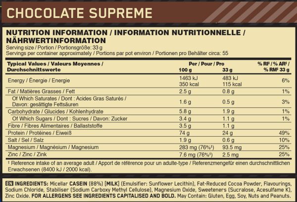 01 067 095 02 GS Casein 4LB Chocolate Supreme facts