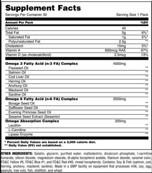 01 127 011 Omega 30packs facts