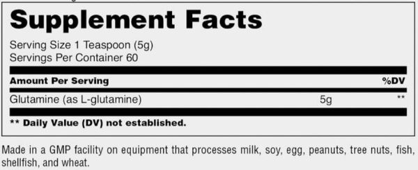 01 127 075 Glutamine 300g facts