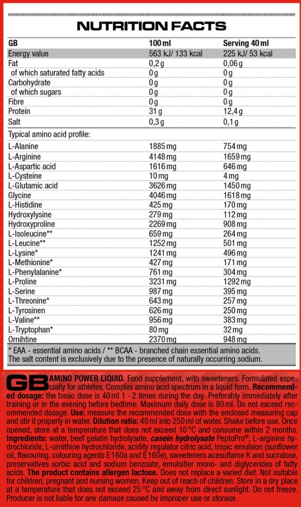 01 176 042 Amino Power Liquid facts