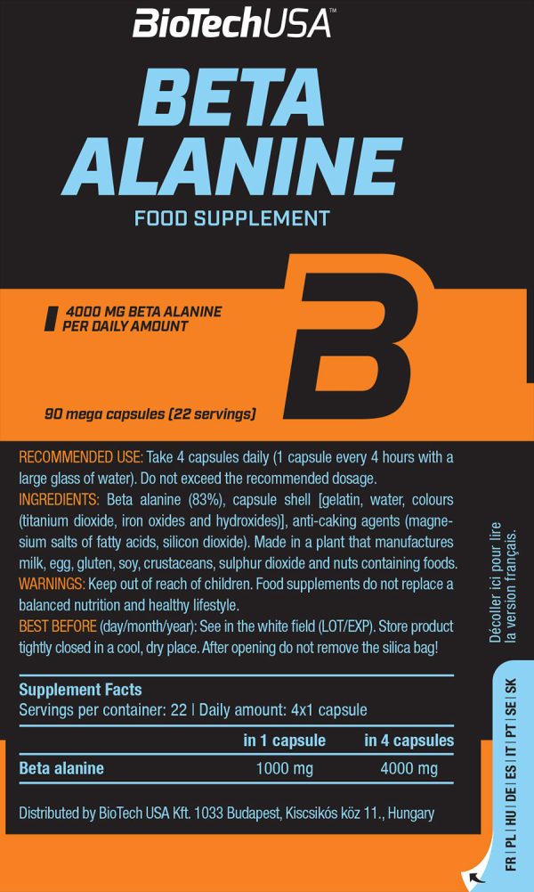 BioTechUSA Beta Alanine 90 caps Facts New