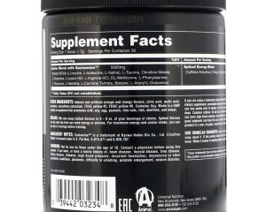 Universal Nutrition Animal Spiked Aminos Orange Mango 7.4 oz 210 g facts 600x600 1